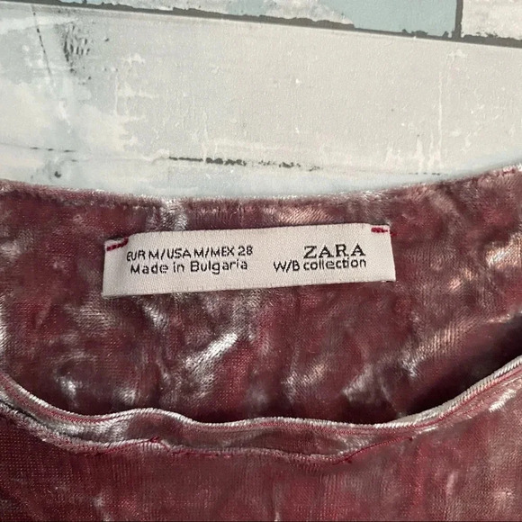 ZARA Collection Crushed Velvet Crop Top - Picture 6 of 7